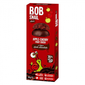 Bob Snail gyümölcs snack étcsokoládéban (alma-meggy) 30g