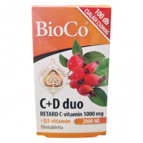 BioCo C+D Duo Retard C-vitamin 1000mg+D3-vitamin 2000NE filmtabletta 100db