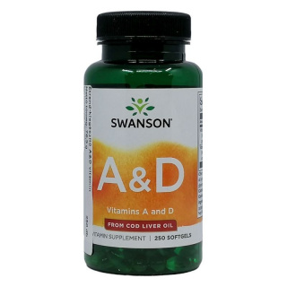 Swanson A&D vitamin halolajból kapszula 250db