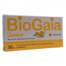 Biogaia (ProTectis) Junior + D-vitamin rágótabletta (narancs ízű) 30db