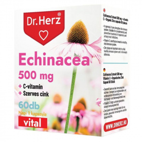 Dr. Herz Echinacea 500mg + C-vitamin + szerves cink kapszula 60db