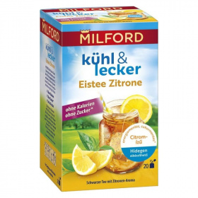 Milford kühl & lecker citrom ízű hidegen elkészíthető fekete tea (20db) 50g