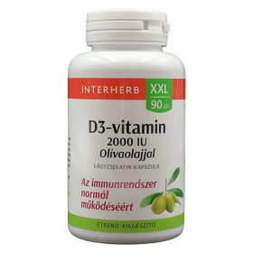 Interherb XXL D3-vitamin 50 ľg (2000 IU) lágyzselatin kapszula 90db
