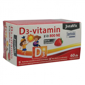 Jutavit D3-vitamin 800NE KID eper ízű rágótabletta 60db