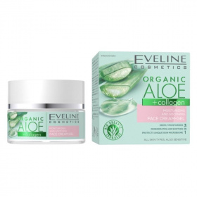 Eveline Organic Aloe+Collagen hidratáló és nyugtató éjszakai és nappali arcgél 50ml