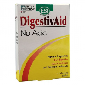 ESI DigestivAid No Acid savlekötő szopogató tabletta gyomorégésre, puffadásra 12db