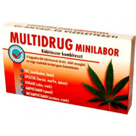 Multidrug minilabor kábítószerfogyasztás kimutatására (drogteszt) 1db