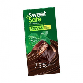 Sweet And Safe táblás étcsoki steviával 90g