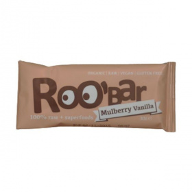 Roobar 100% raw bio gyümölcsszelet - fehér eper-vanília 30g