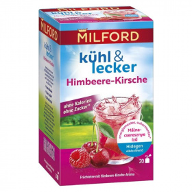 Milford kühl & lecker málna és cseresznye ízű hidegen elkészíthető gyümölcstea (20db) 50g