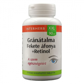 Interherb XXL Gránátalma, Fekete áfonya + Retinol tabletta 90db