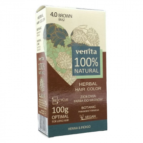 Venita 100% natural gyógynövényes hajfesték 4.0 - barna 100g
