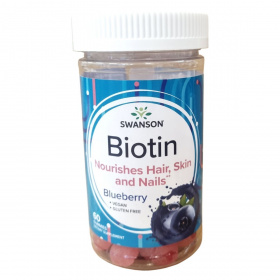 Swanson Biotin 2500mcg gumivitamin áfonya ízben 60db