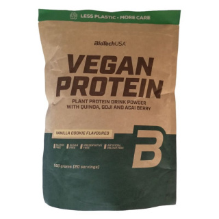 BioTechUSA Vegan Protein fehérje italpor - vaníliás sütemény 500g