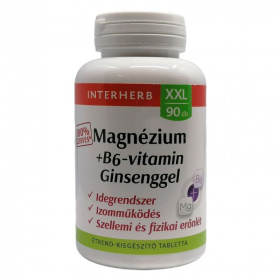 Interherb XXL Magnézium + B6-vitamin Ginsenggel tabletta 90db