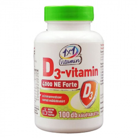 1x1 Vitamin D3-vitamin 4000NE Forte rágótabletta lime ízben, édesítőszerrel 100db