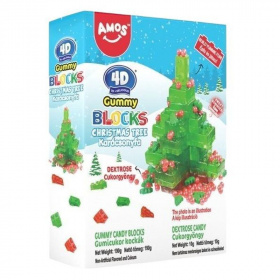 Amos 4D gumicukor karácsonyfa vegyes gyümölcs ízű 190g
