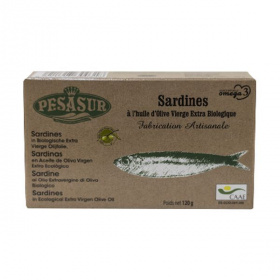 Pesasur szardínia bio extraszűz olívaolajban, dobozban 120g