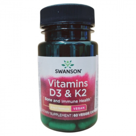 Swanson D3+K2 vitamin 2000NE+75mcg növényi kapszula 60db