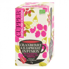 Cupper bio cranberry&raspberry tőzegáfonya-málna tea (20x2,5g) 20db