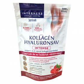 Interherb Kollagén Hyaluronsav italpor - intense, málna 300g