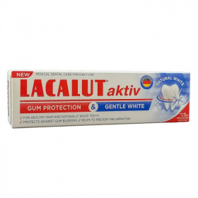 Lacalut fogkrém aktiv - gum protection, gentle white 75ml