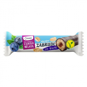 Cornexi zabrudi (kékáfonyás töltelékkel töltött zabrúd, kakaós bevonattal édesítőszerrel, hozzáadott cukor nélkül) 30g
