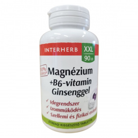 Interherb XXL Magnézium + B6-vitamin Ginsenggel tabletta 90db