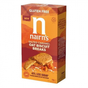 Nairns gluténmentes teljeskiőrlésű 68% rostdús zabkeksz (sós karamellás) 160g