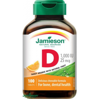 Jamieson D3-vitamin 1000IU szopogató tabletta narancs ízesítéssel 100db