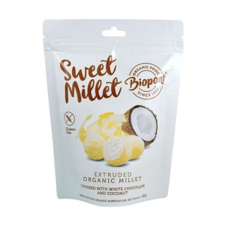 Biopont Sweet Millet bio gluténmentes fehércsokoládés kókuszos extrudált köles 55g