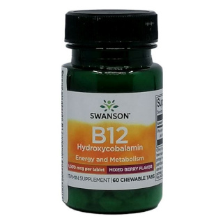Swanson B12-vitamin (kobalamin) 1000mcg rágótabletta 60db