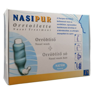 Nasipur orröblítő készülék 1db + orröblitő só 30db