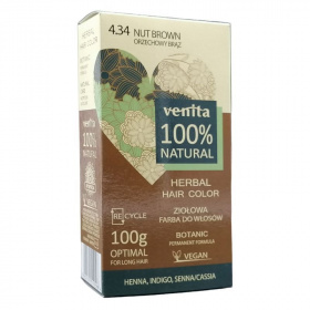 Venita 100% natural gyógynövényes hajfesték 4.34 - gesztenyebarna 100g