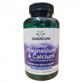 Swanson Magnesium-Calcium 2:1 komplex + D3 és K2 növényi kapszula 90db