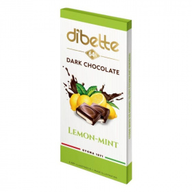 Diabette töltött étcsokoládé - citrom-menta 80g