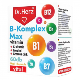 Dr. Herz b-komplex max+c-vitamin+inozitol+szerves cink kapszula 60db