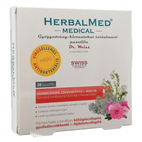 HerbalMed Medical gyógynövényes torokfertőtlenítő pasztilla 20db