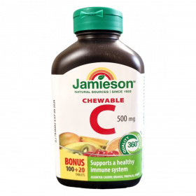 Jamieson C-vitamin 500mg szopogató tabletta háromféle gyümölcs ízesítéssel 120db