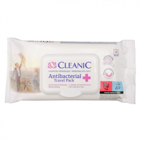 Cleanic antibakteriális frissítő törlőkendő Travel Pack 40db