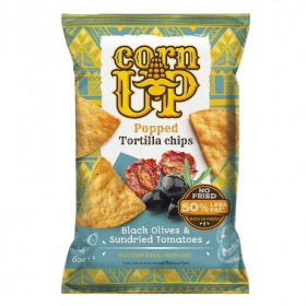 Corn Up tortilla chips (fekete olivabogyó és paradicsom ízű) 60 g