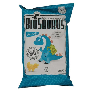 Biopont BioSaurus bio kukoricás snack - tengeri sós Junior 50g