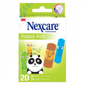 3M Nexcare sebtapasz (happy kids állatos, vegyes minták) 20db