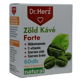 Dr. Herz Zöld Kávé Forte + Króm + Cink + C-vitamin + Glükomannán kapszula 60db