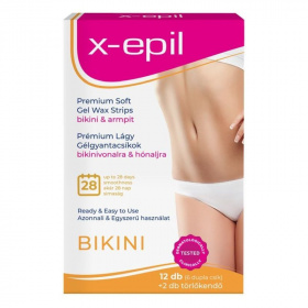 X-Epil használatrakész prémium gélgyantacsíkok (bikini-hónalj) 12db