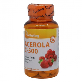 Vitaking Vitamin C-500 Acerola (eper ízű) rágótabletta 40db