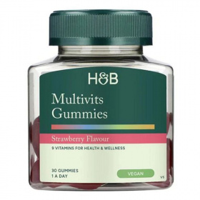 H&B Multivitamin Felnőtt gumivitamin - eper ízű 30db