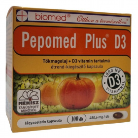 Biomed Pepomed Plus D3 tökmagolaj kapszula 100db