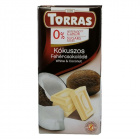 Torras glutén-, és cukormentes fehércsokoládé - kókusz 75g Torras glutén-, és cukormentes fehércsokoládé - kókusz 75g