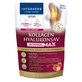 Interherb Kollagén Hyaluronsav Intense-Max porcépítő italpor - eper ízű 346g